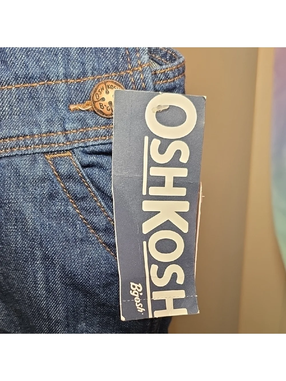 OshKosh B'gosh Dark Blue Kids Overalls with Heart Patch